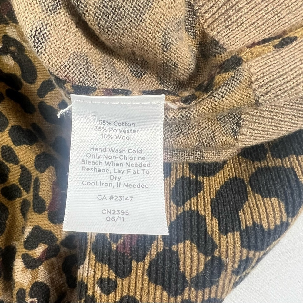 Talbots Animal Leopard Print Cardigan in Brown and Tan - Picture 4 of 6